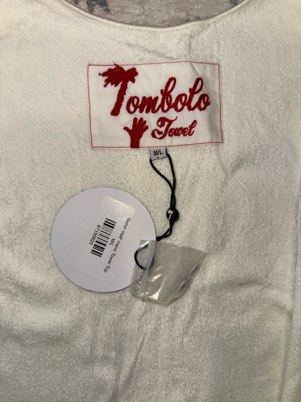 NWT Tombolo Women's 'Better Half' Hand Towel Top Size M/L - Picture 3 of 5